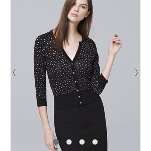 WHBM White House Black Market Dotted Cardigan XS